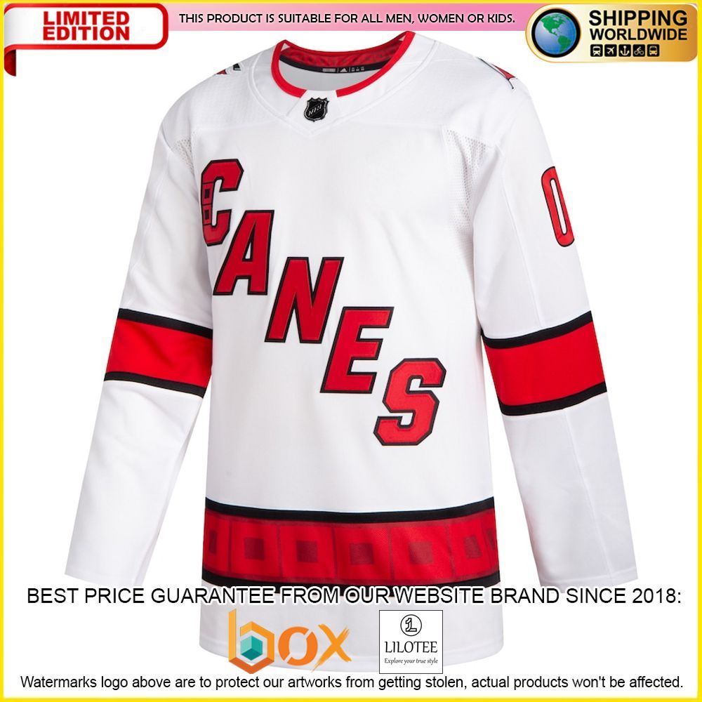 NEW Carolina Hurricanes Adidas Custom Red Premium Hockey Jersey 5