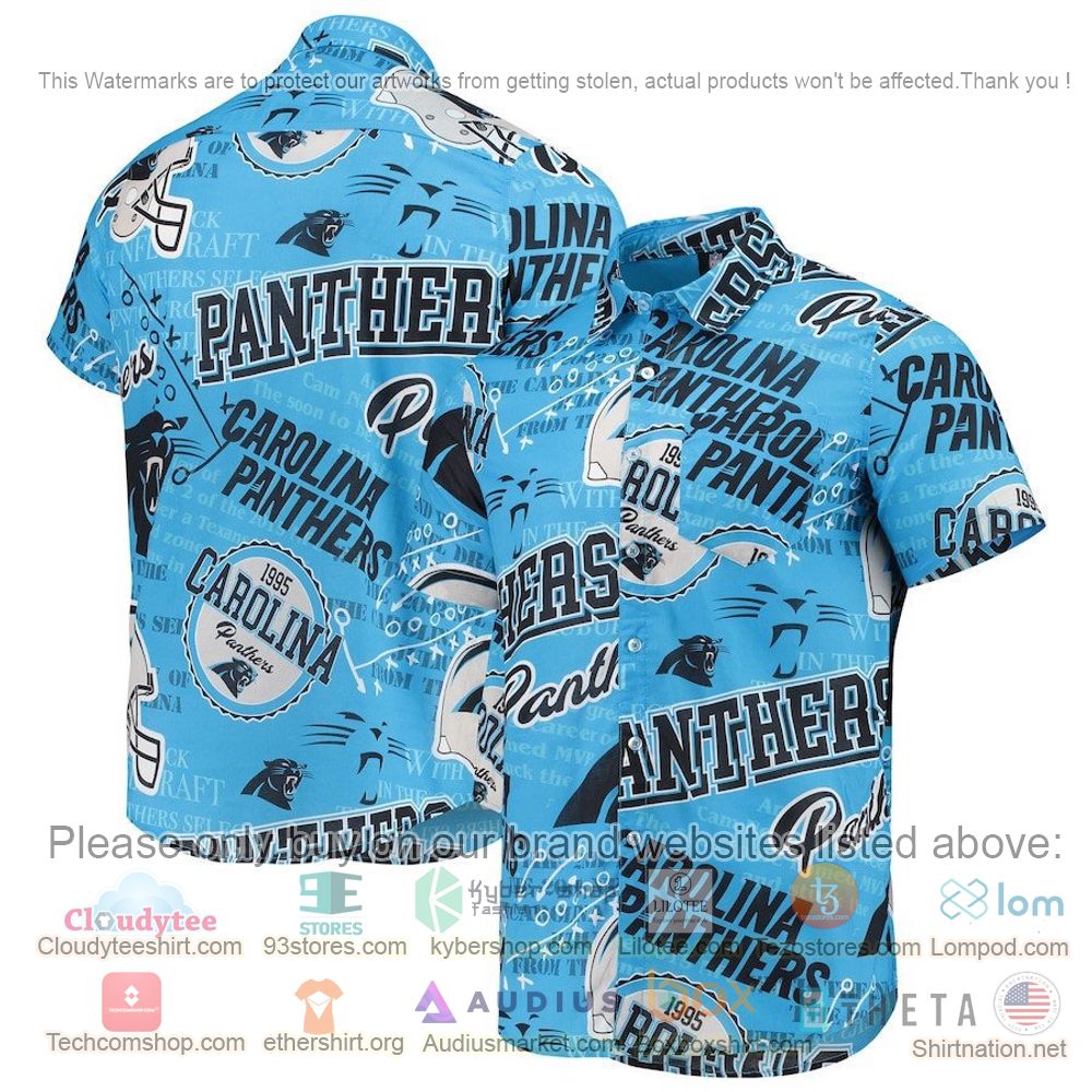HOT Carolina Panthers Blue Button-Up Hawaii Shirt 1