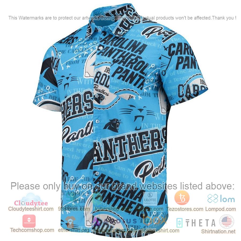 HOT Carolina Panthers Blue Button-Up Hawaii Shirt 2