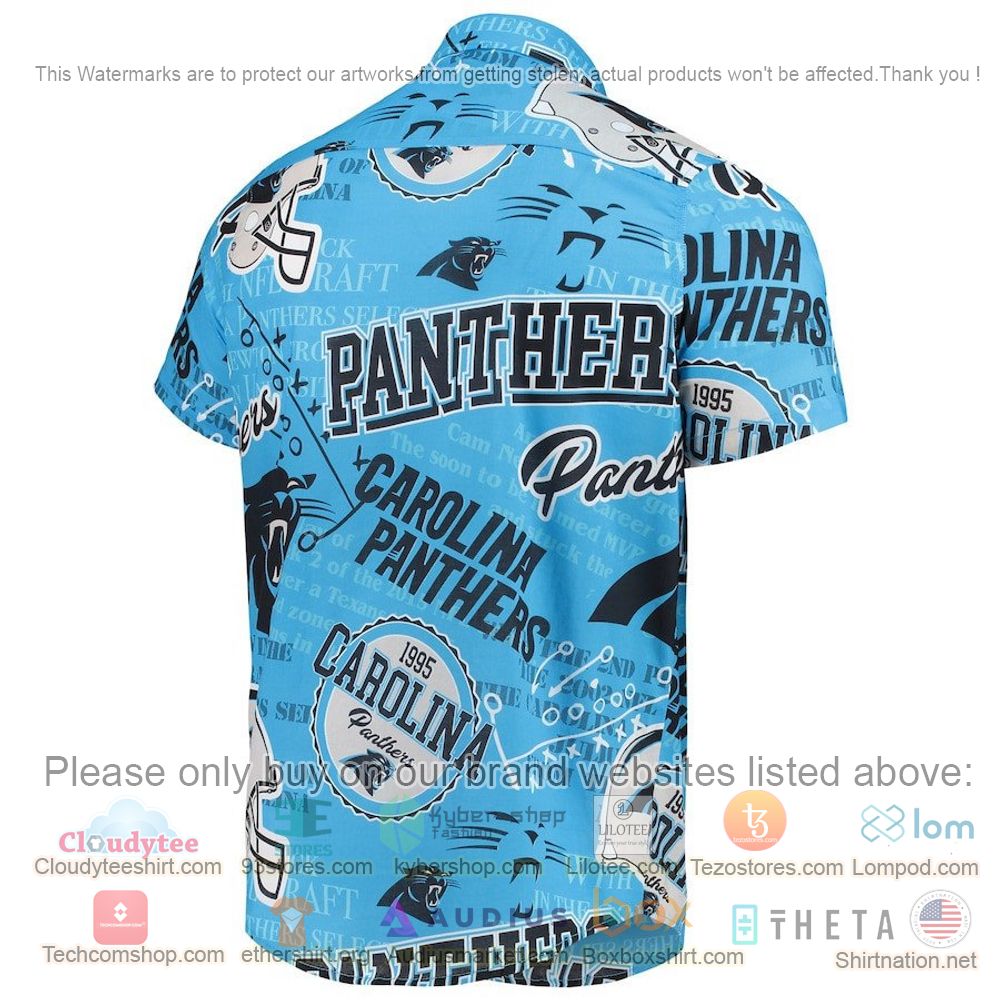 HOT Carolina Panthers Blue Button-Up Hawaii Shirt 3