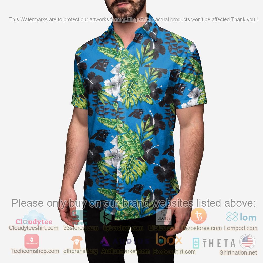 HOT Carolina Panthers Floral Button-Up Hawaii Shirt 2