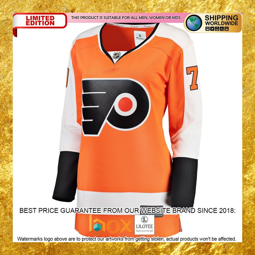 NEW Carter Hart Philadelphia Flyers Women's Home Premier Player Orange Hockey Jersey 7