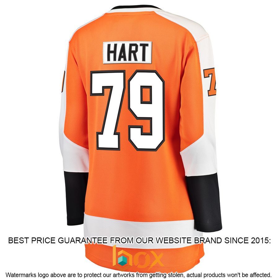 NEW Carter Hart Philadelphia Flyers Women's Home Premier Player Orange Hockey Jersey 3