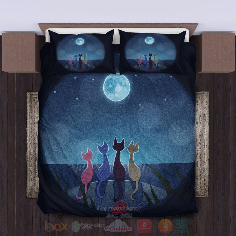 Cats and Moon Bedding Set 1