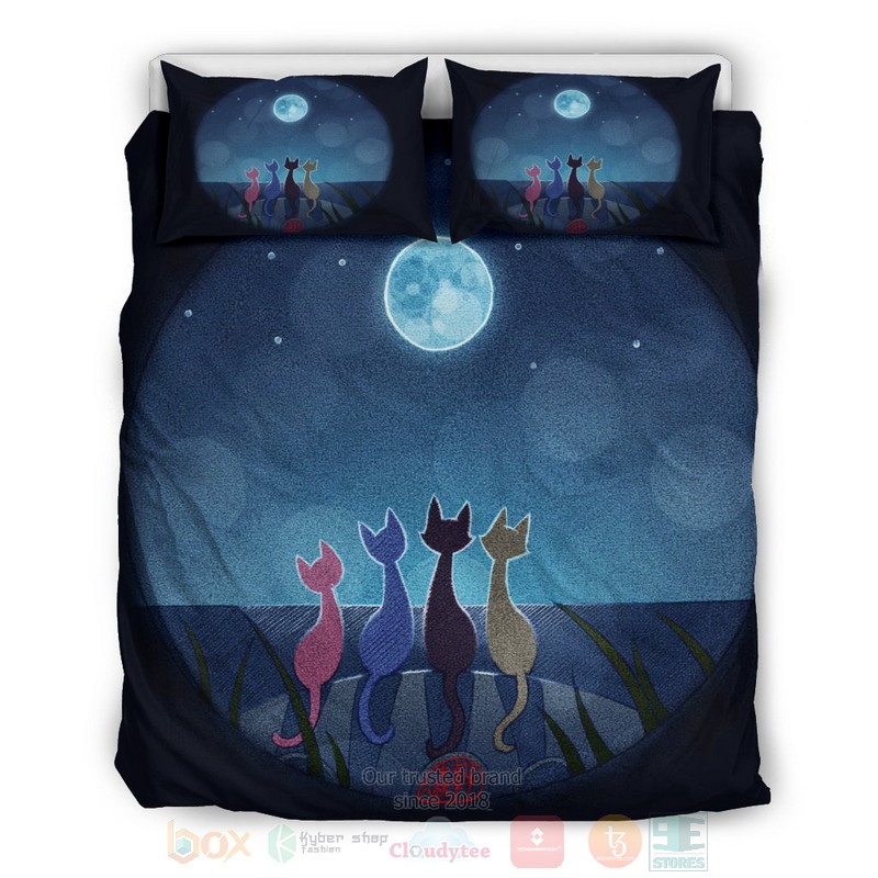 Cats and Moon Bedding Set 3
