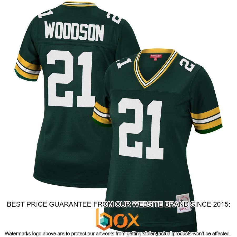 NEW Charles Woodson Green Bay Packers Mitchell & Ness Women's 2010 Legacy Replica Green Football Jersey 1