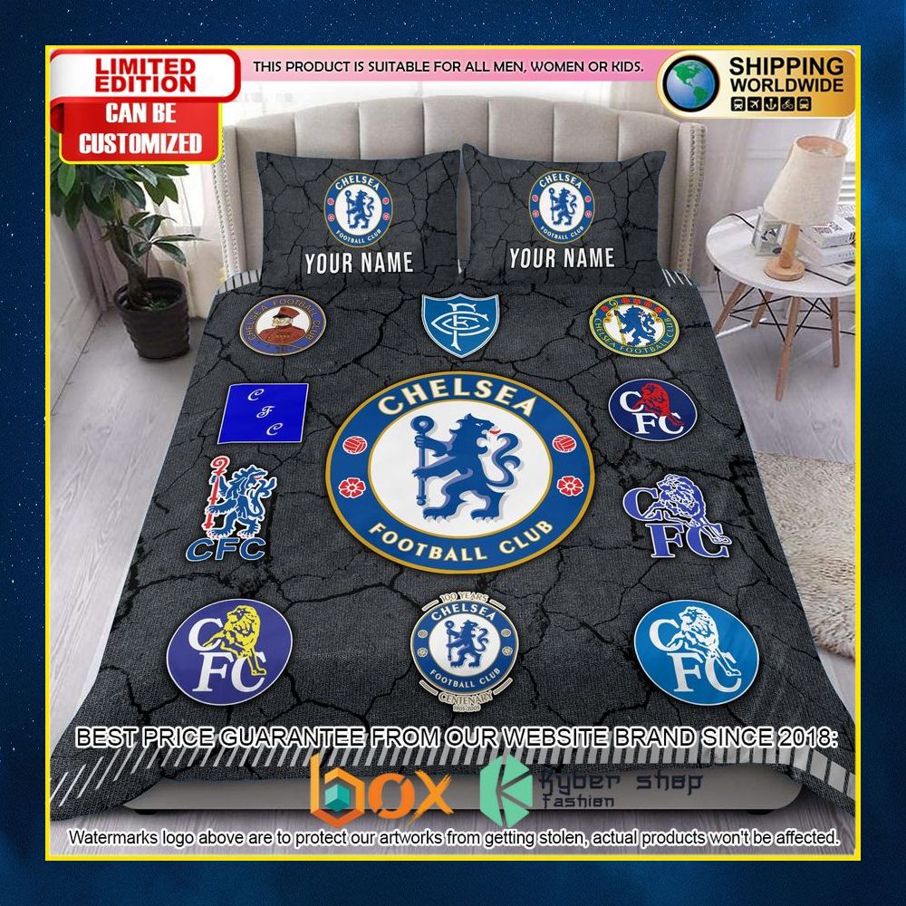 NEW Chelsea Logo History Custom Name Crack Luxury Bedding Set 11