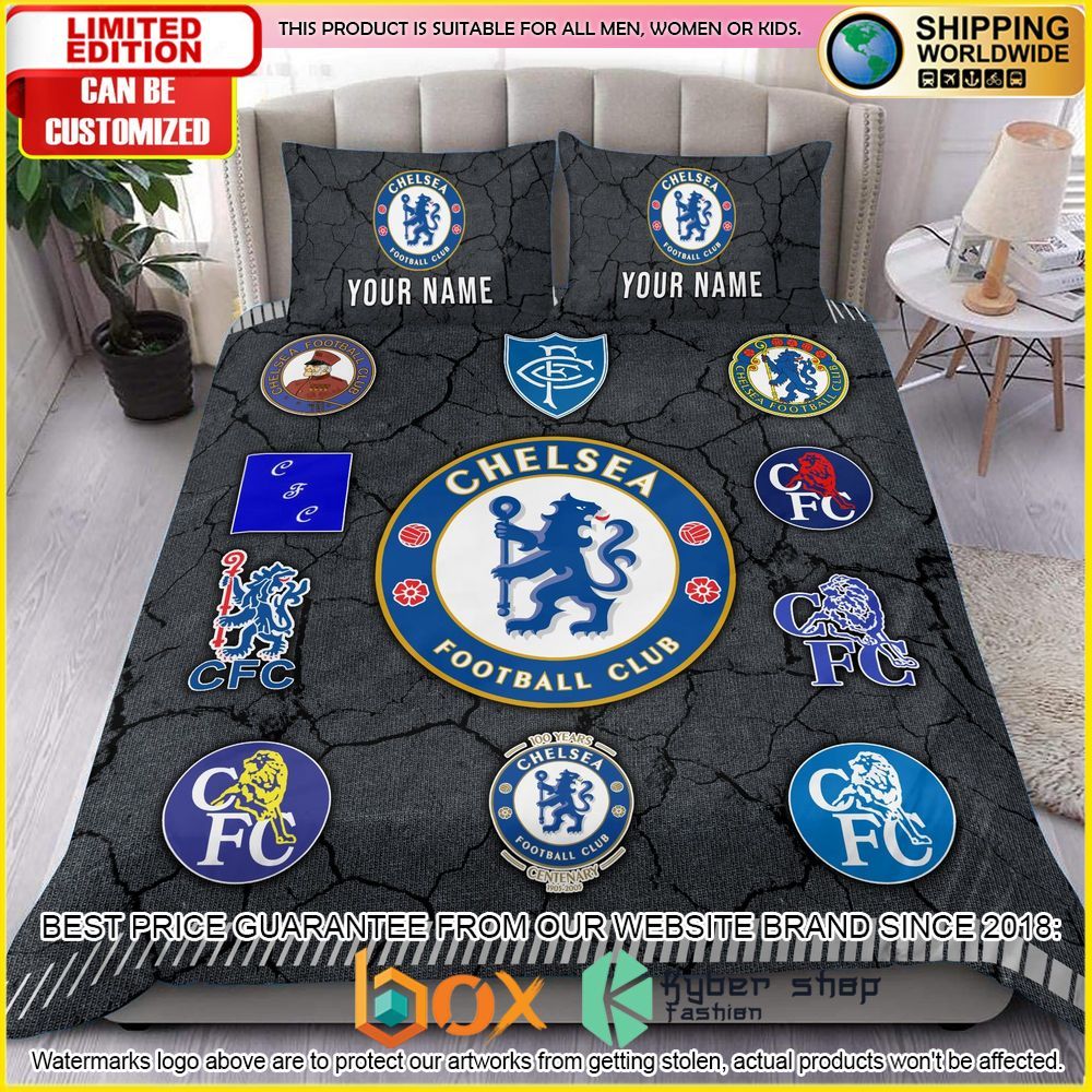NEW Chelsea Logo History Custom Name Crack Luxury Bedding Set 1