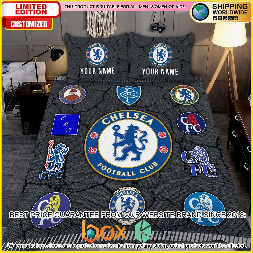 NEW Chelsea Logo History Custom Name Crack Luxury Bedding Set 3