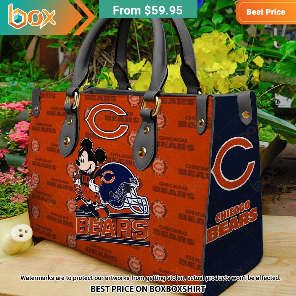 Chicago Bears Mickey Mouse Leather Handbag 8