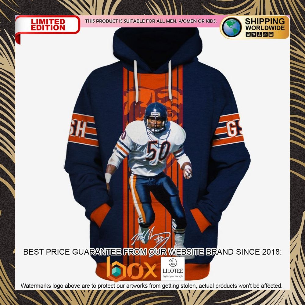 BEST Chicago Bears Mike Singletary #50 3D Shirt, Hoodie 3