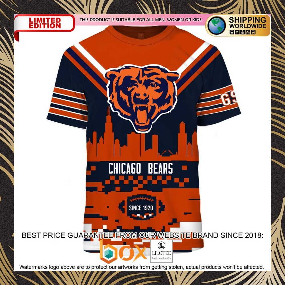 BEST Chicago Bears NFL ORange 3D Shirt, Hoodie 2