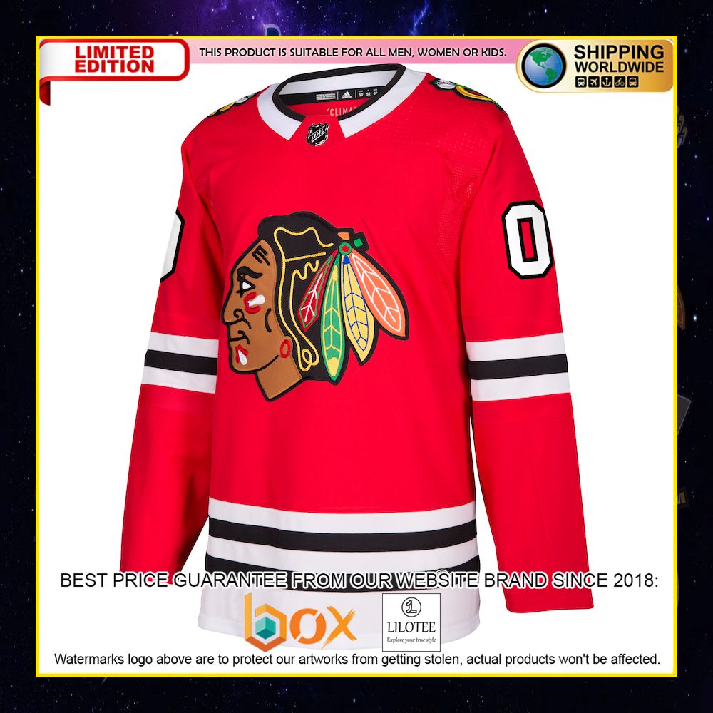 NEW Chicago Blackhawks Adidas Custom Red Premium Hockey Jersey 5