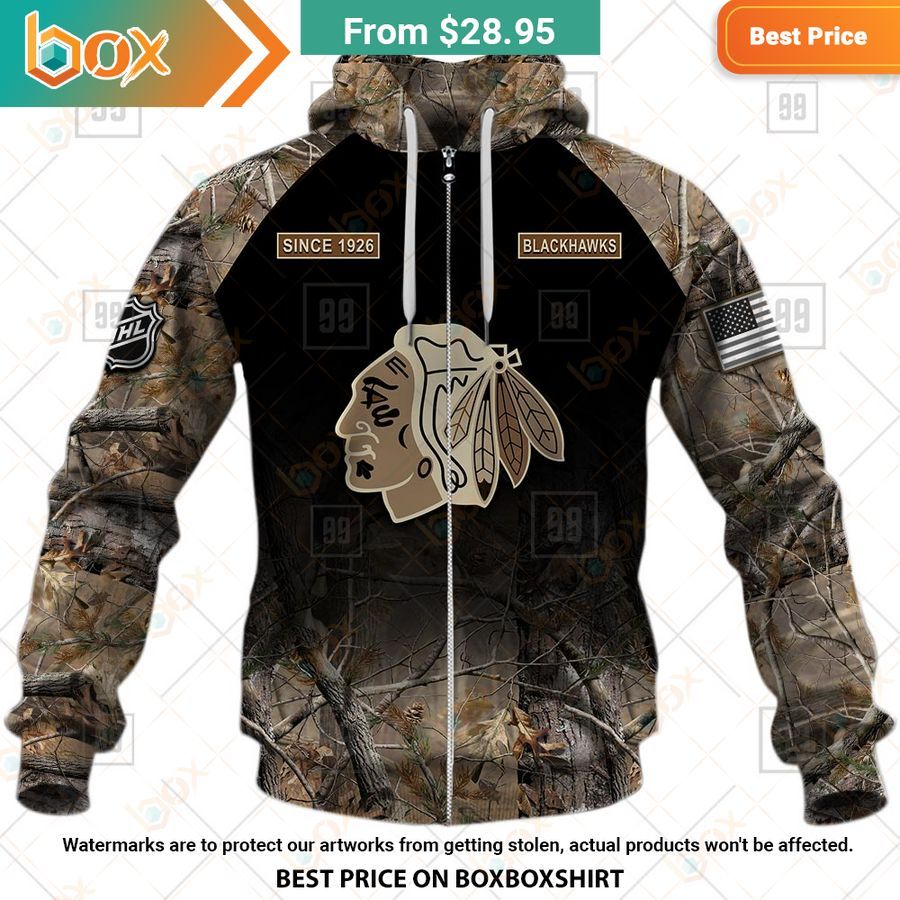 BEST Chicago Blackhawks Hunting Camouflage Custom Shirt 5