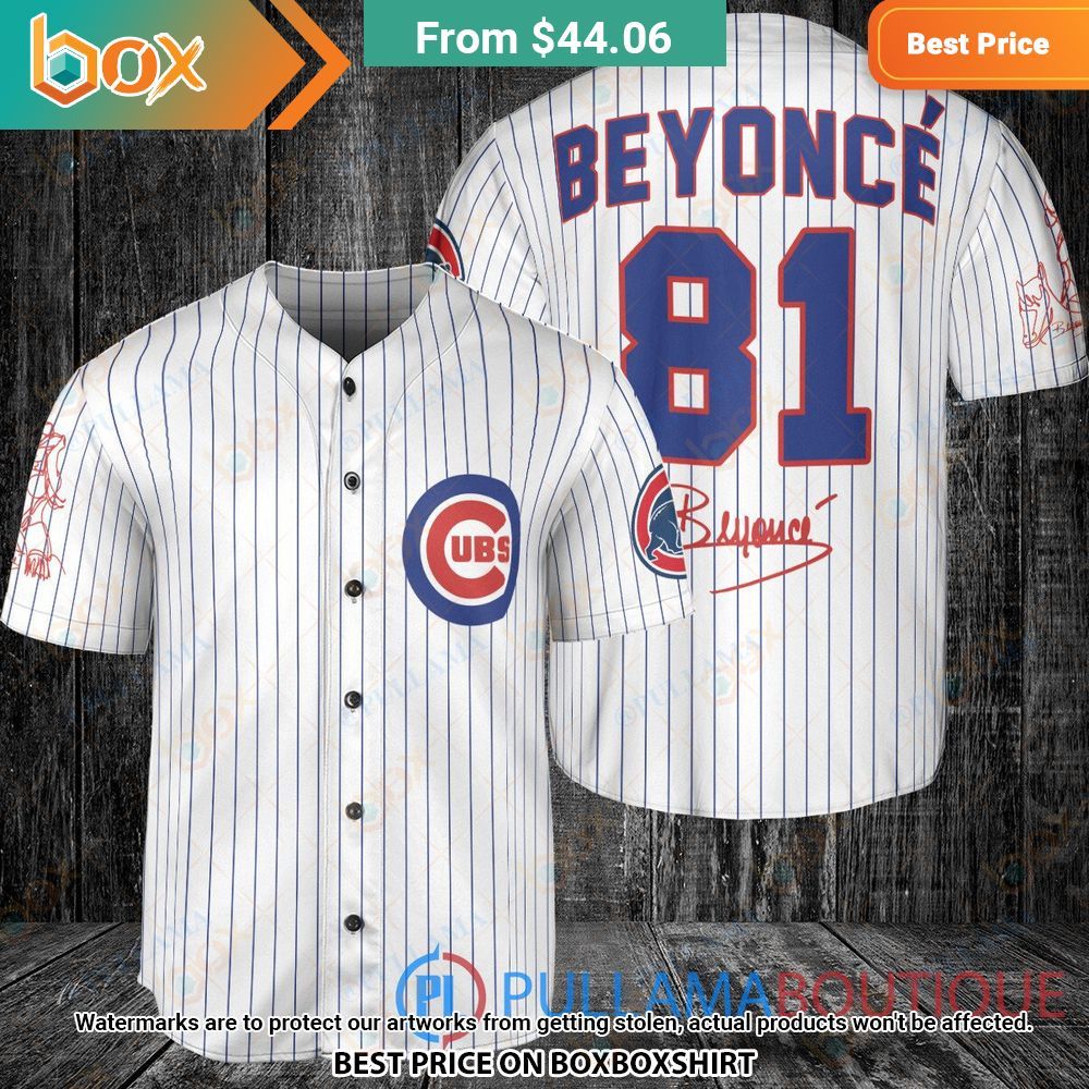 Chicago Cubs Beyonce White Baseball Jersey 1