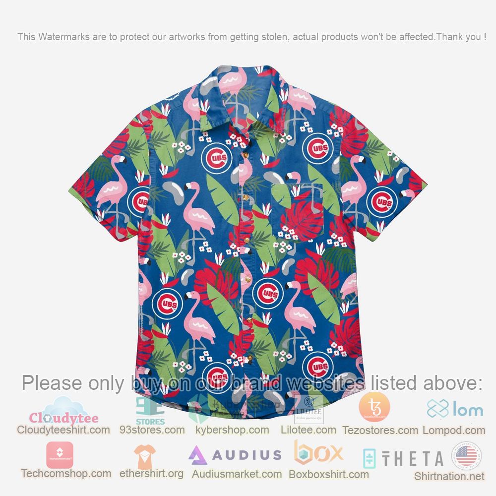 HOT Chicago Cubs Floral Button-Up Hawaii Shirt 1
