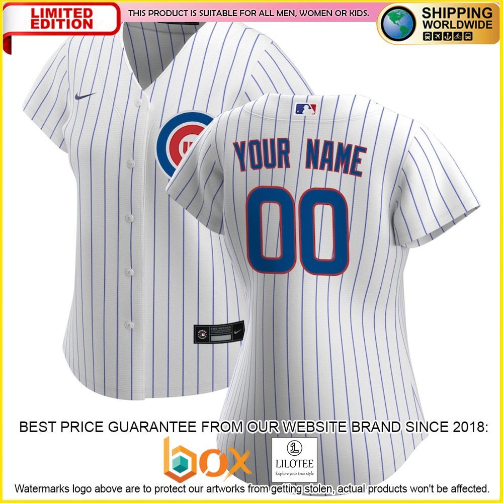 HOT Chicago Cubs Women's Custom Name Number White Baseball Jersey Shirt 1