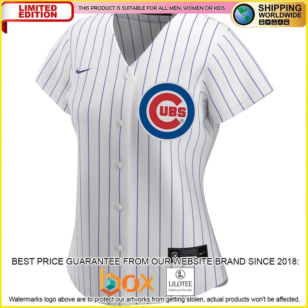 HOT Chicago Cubs Women's Custom Name Number White Baseball Jersey Shirt 2