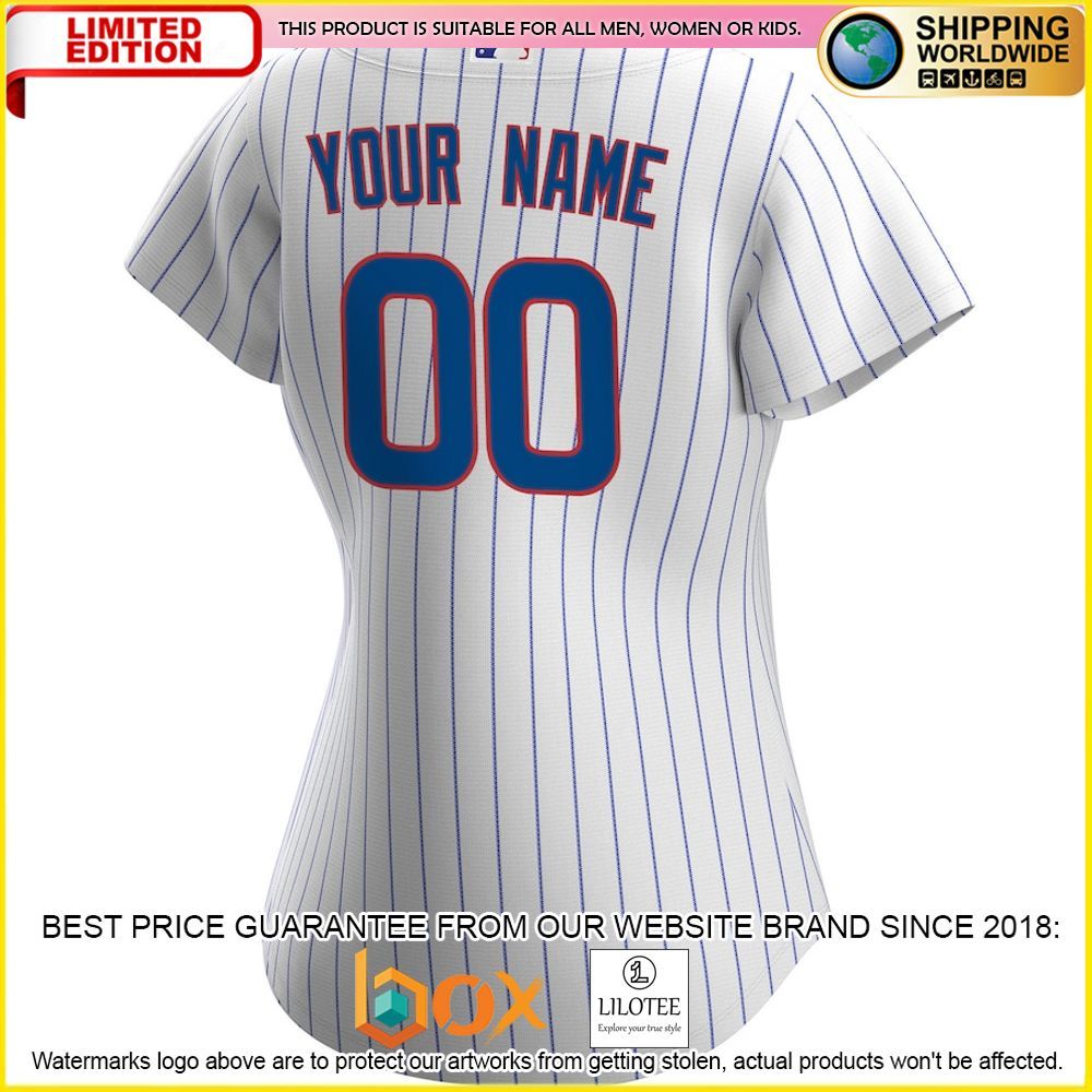 HOT Chicago Cubs Women's Custom Name Number White Baseball Jersey Shirt 3