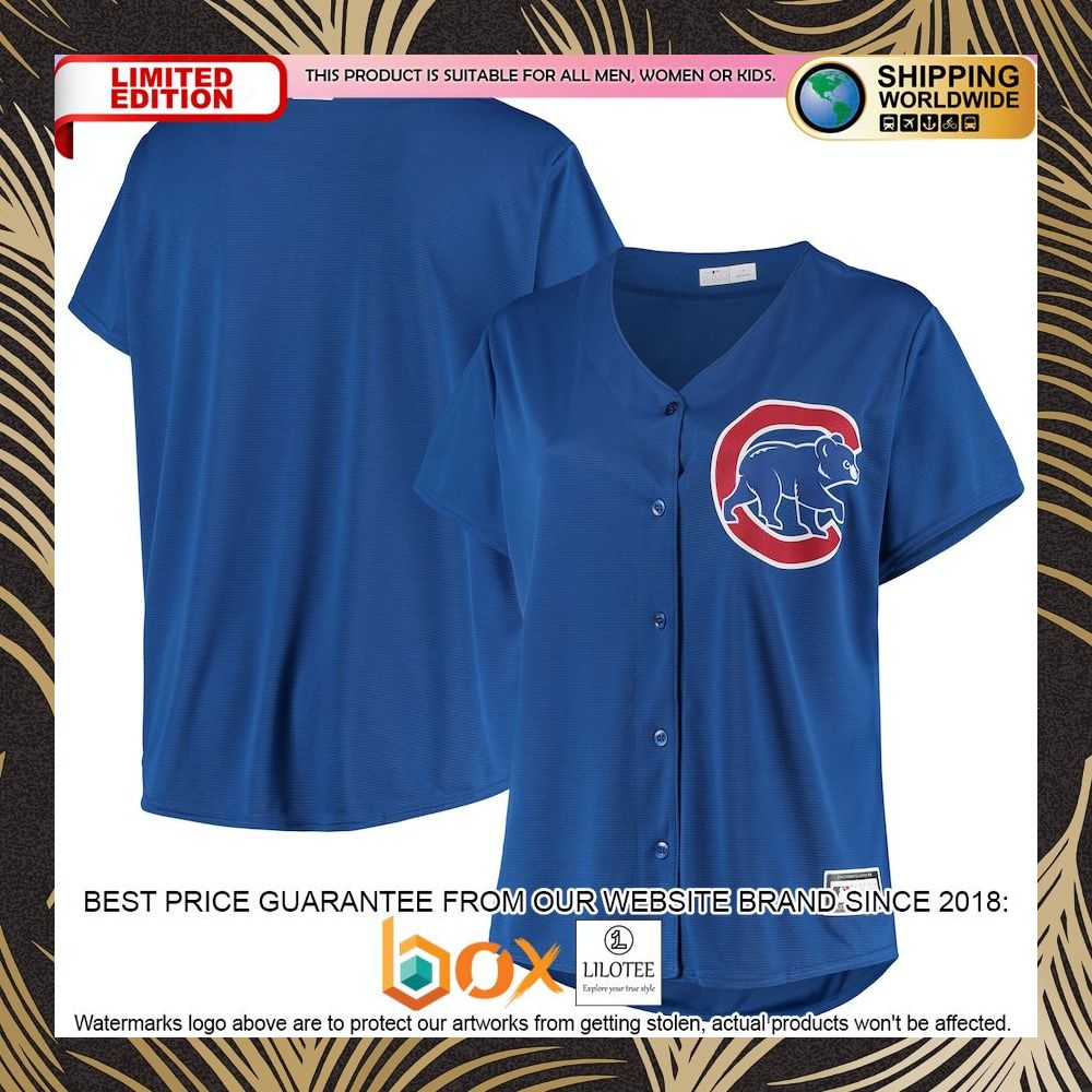 NEW Chicago Cubs Women's Plus Size Sanitized Replica Team Royal Baseball Jersey 4