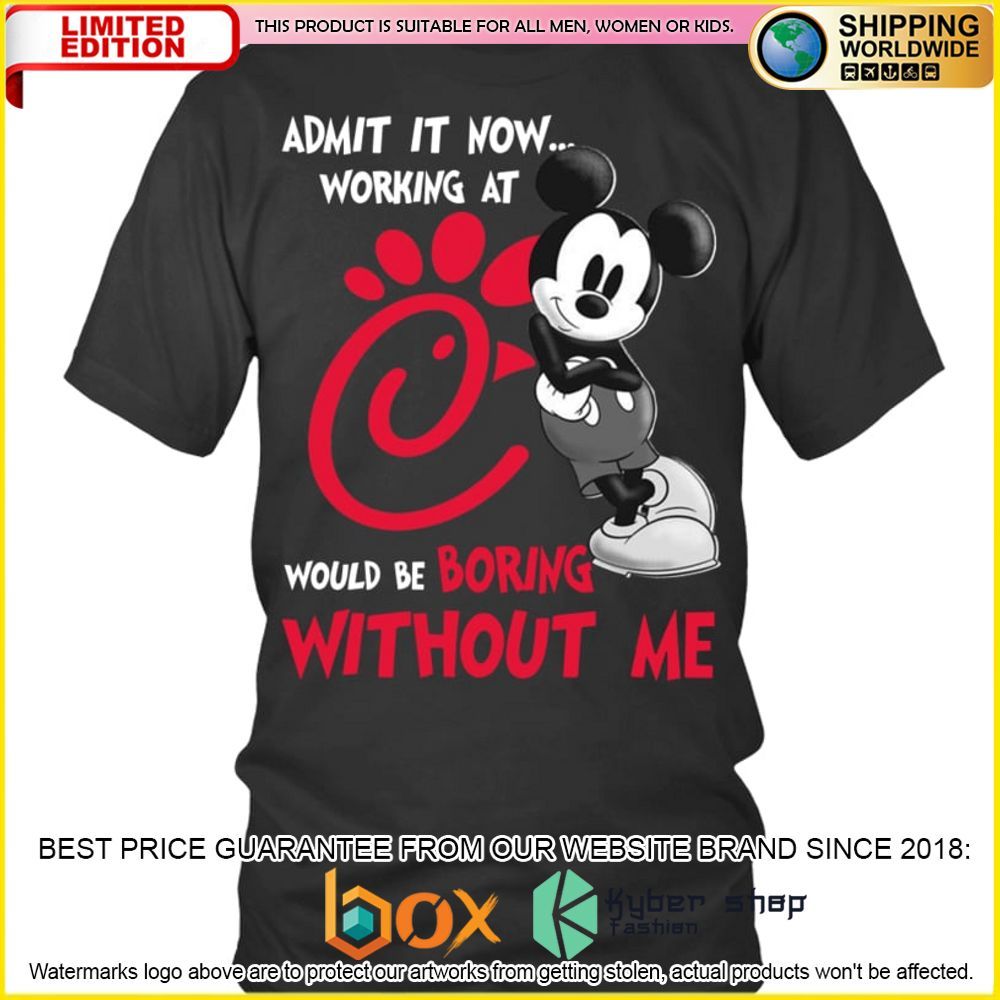 NEW Chick-fil-A Mickey Mouse Admit it Now Working at 3D Hoodie, Shirt 4