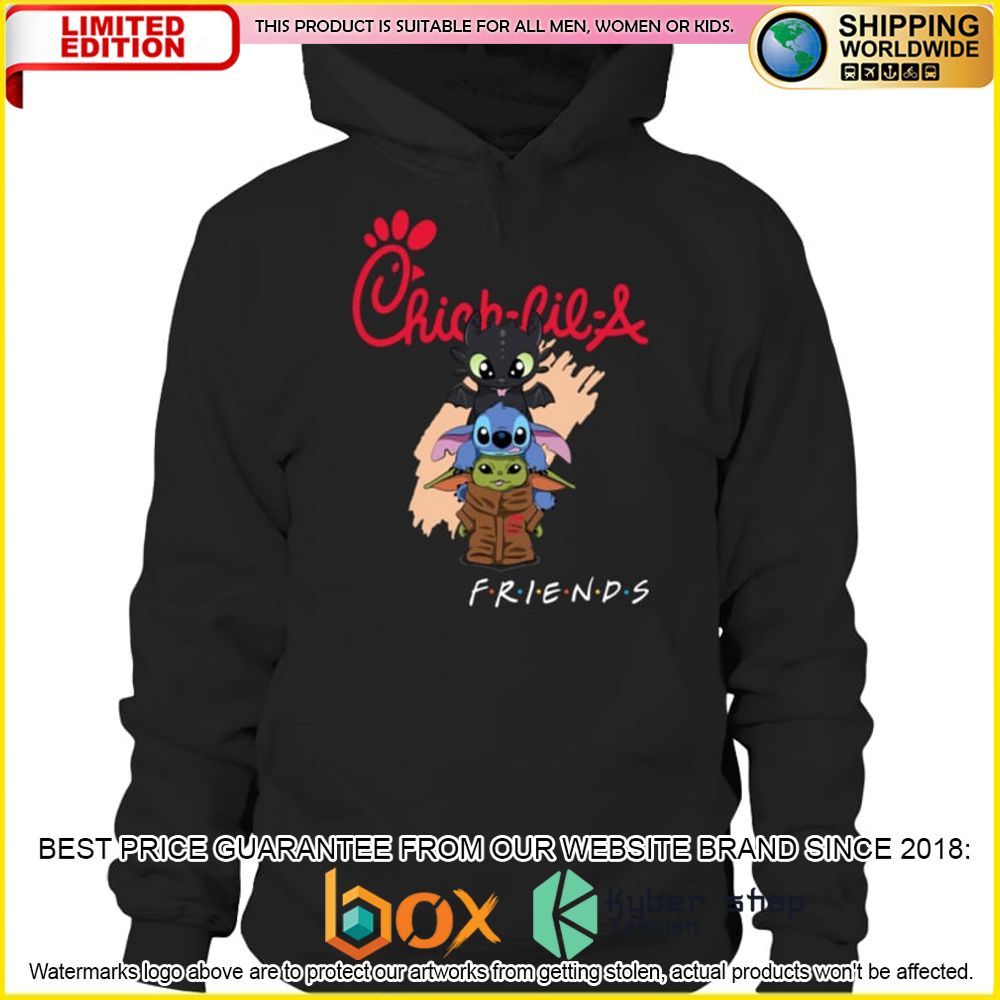 NEW Chick-fil-A Toothless Stitch Baby Yoda Friends 3D Hoodie, Shirt 3