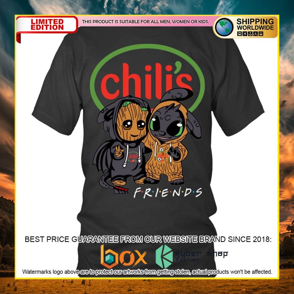 NEW Chili's Baby Groot Stitch Friends 3D Hoodie, Shirt 9