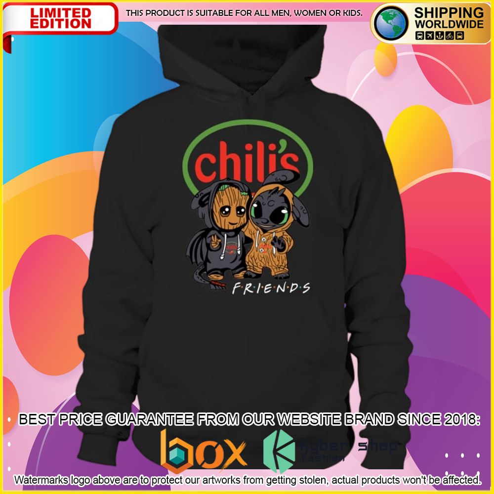 NEW Chili's Baby Groot Stitch Friends 3D Hoodie, Shirt 6