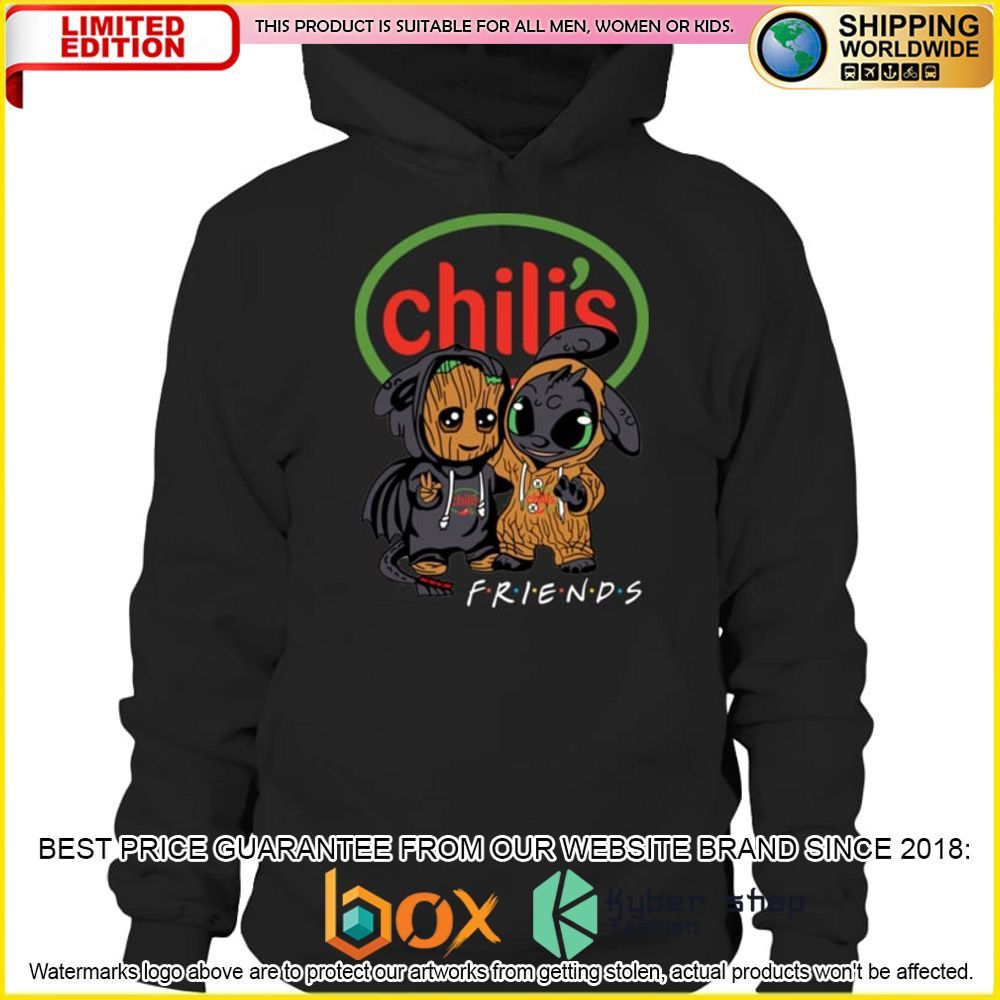 NEW Chili's Baby Groot Stitch Friends 3D Hoodie, Shirt 2
