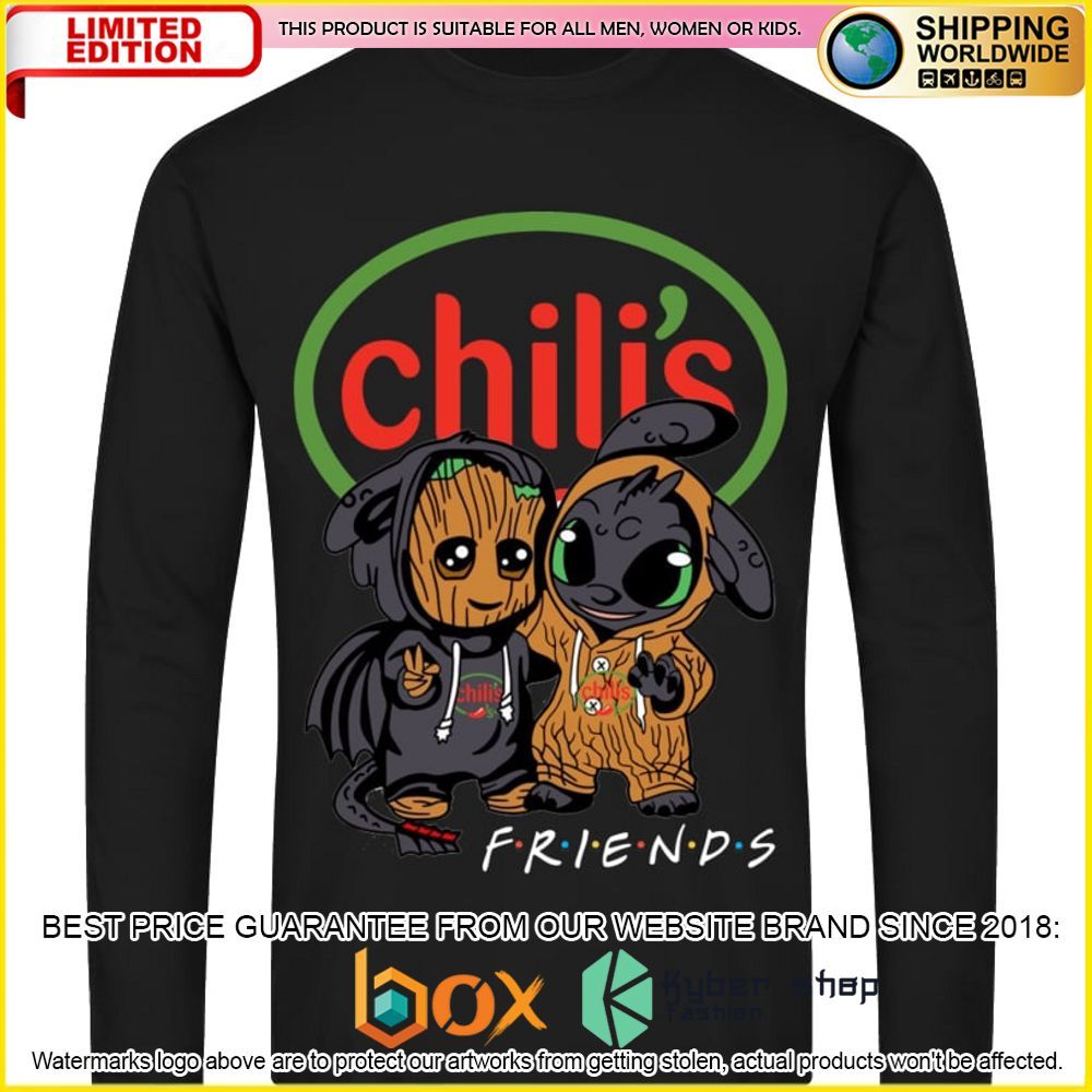 NEW Chili's Baby Groot Stitch Friends 3D Hoodie, Shirt 4