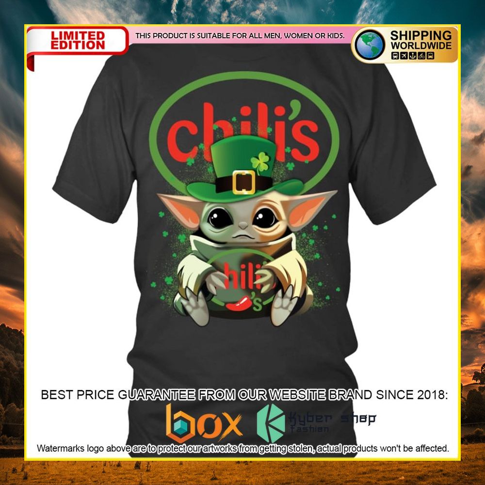 NEW Chili's Baby Yoda Patrick's Day 3D Hoodie, Shirt 9