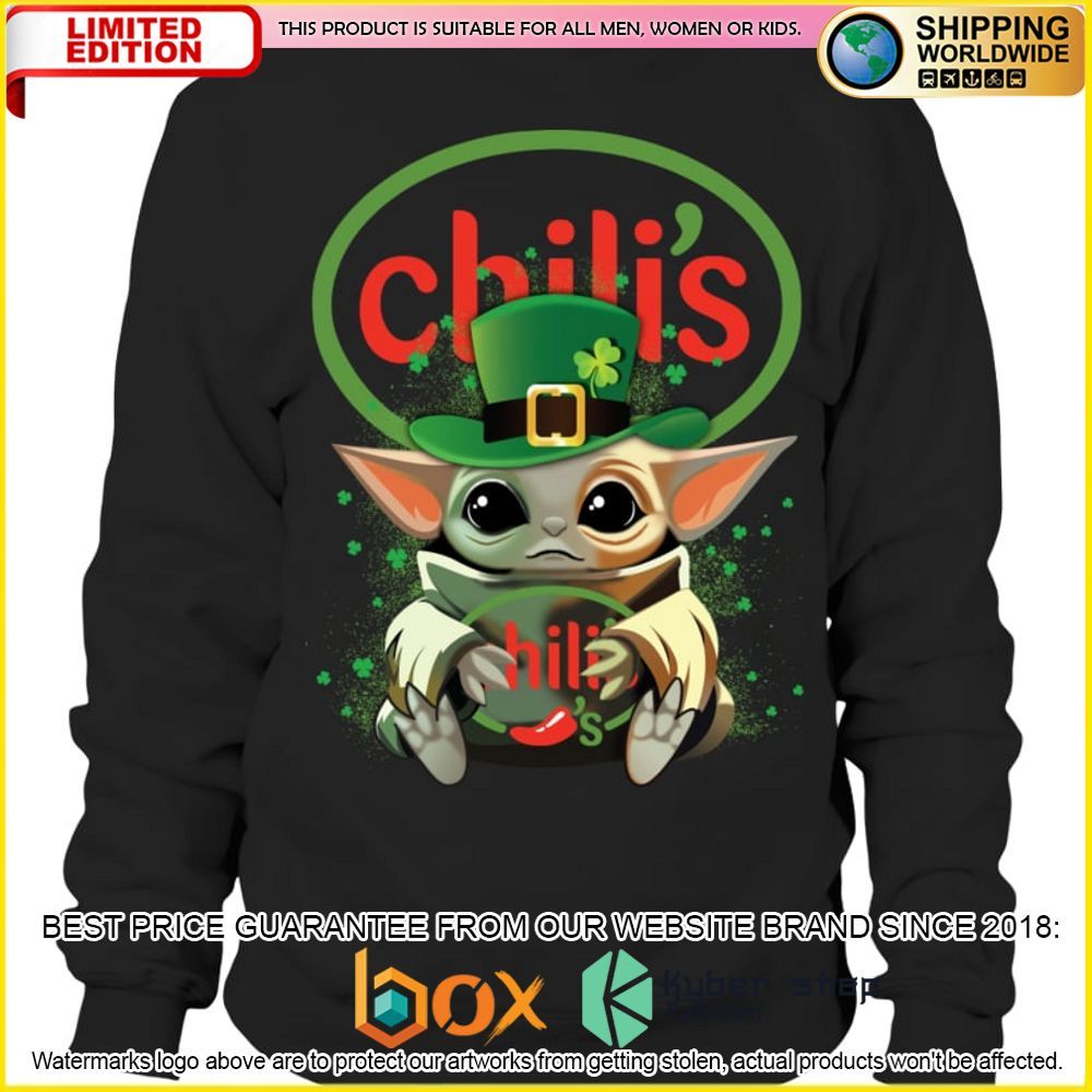 NEW Chili's Baby Yoda Patrick's Day 3D Hoodie, Shirt 3