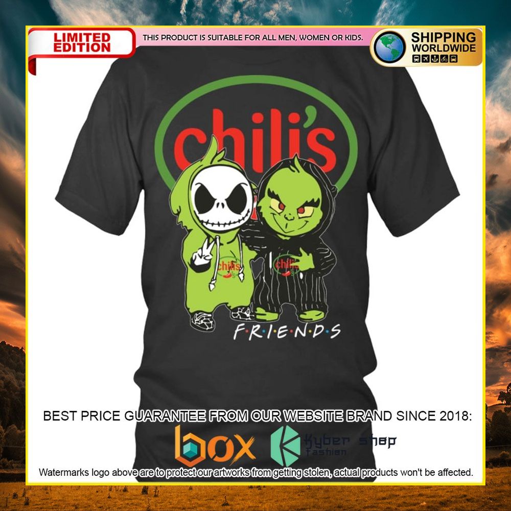 NEW Chili's Jack Skelltington Grinch Friends 3D Hoodie, Shirt 9