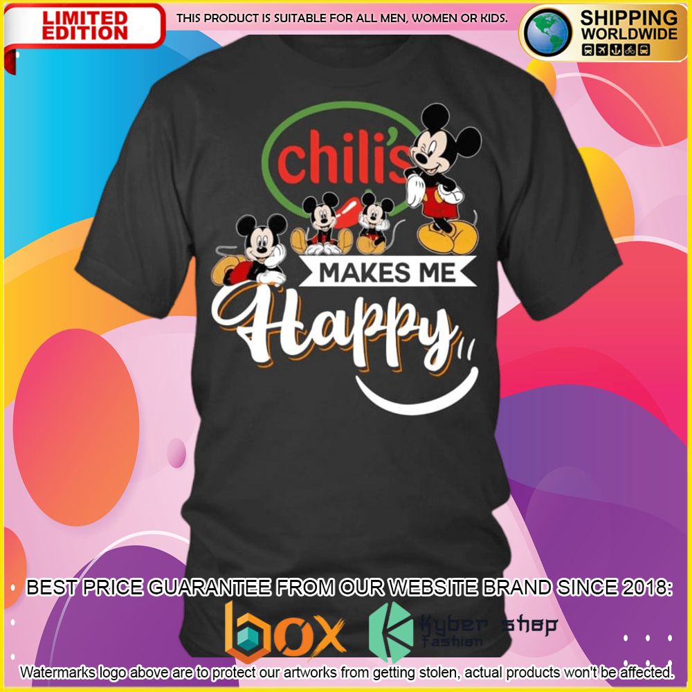 NEW Chili's Mickey Mouse Makes Me Happy 3D Hoodie, Shirt 5