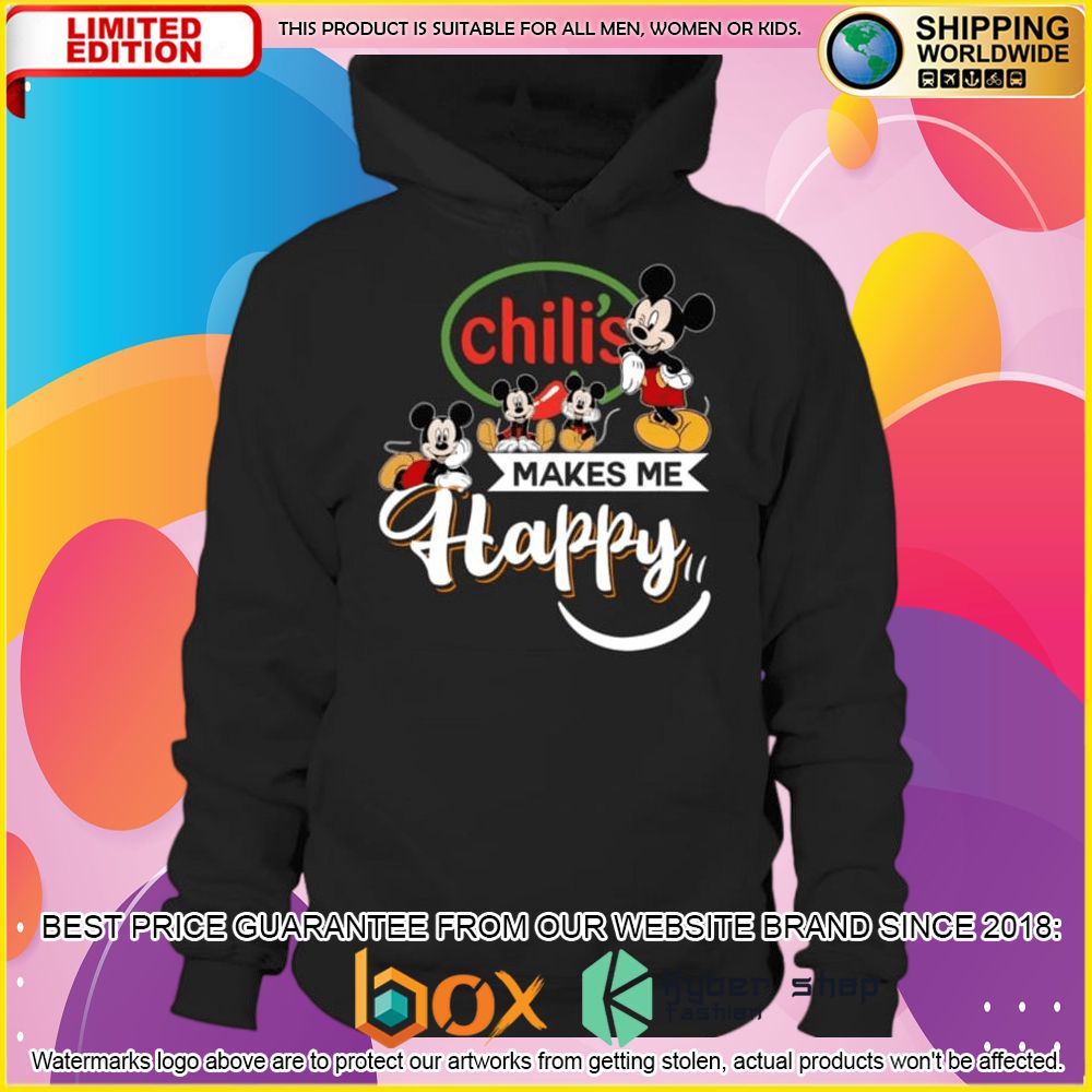 NEW Chili's Mickey Mouse Makes Me Happy 3D Hoodie, Shirt 6