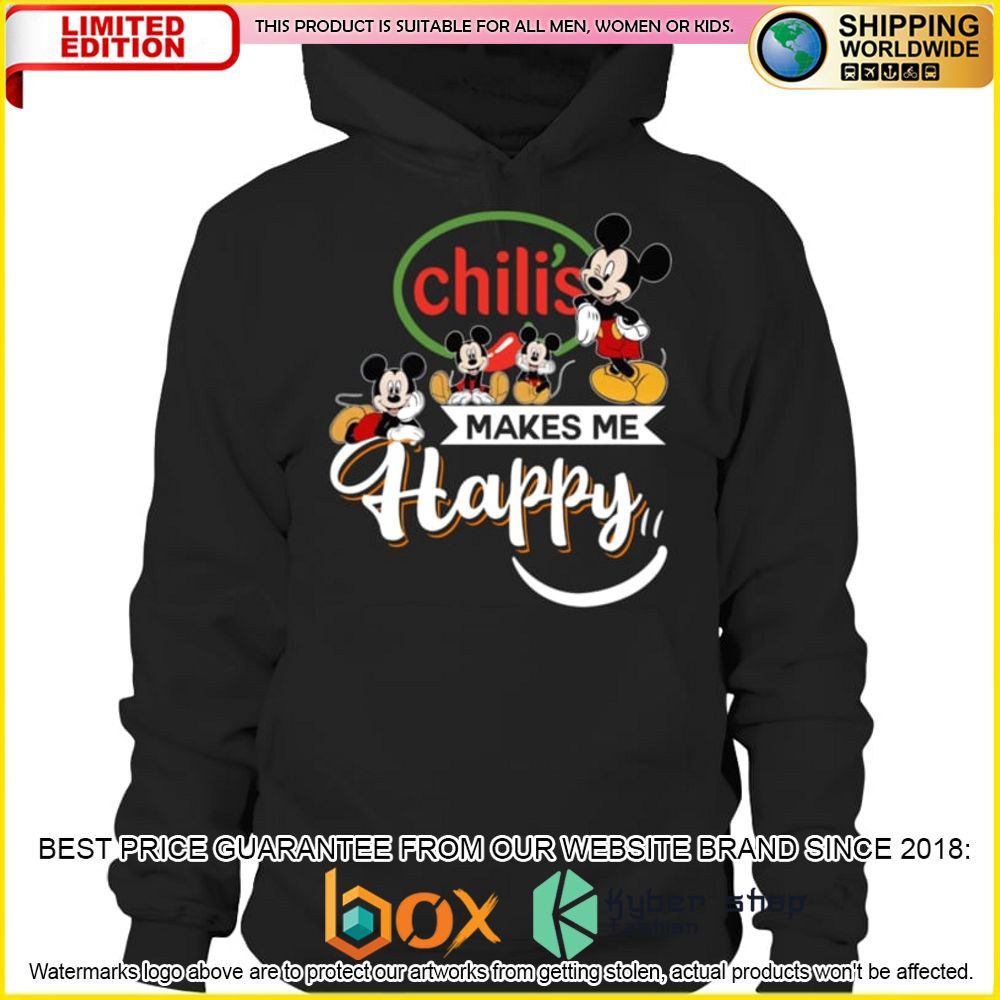 NEW Chili's Mickey Mouse Makes Me Happy 3D Hoodie, Shirt 2