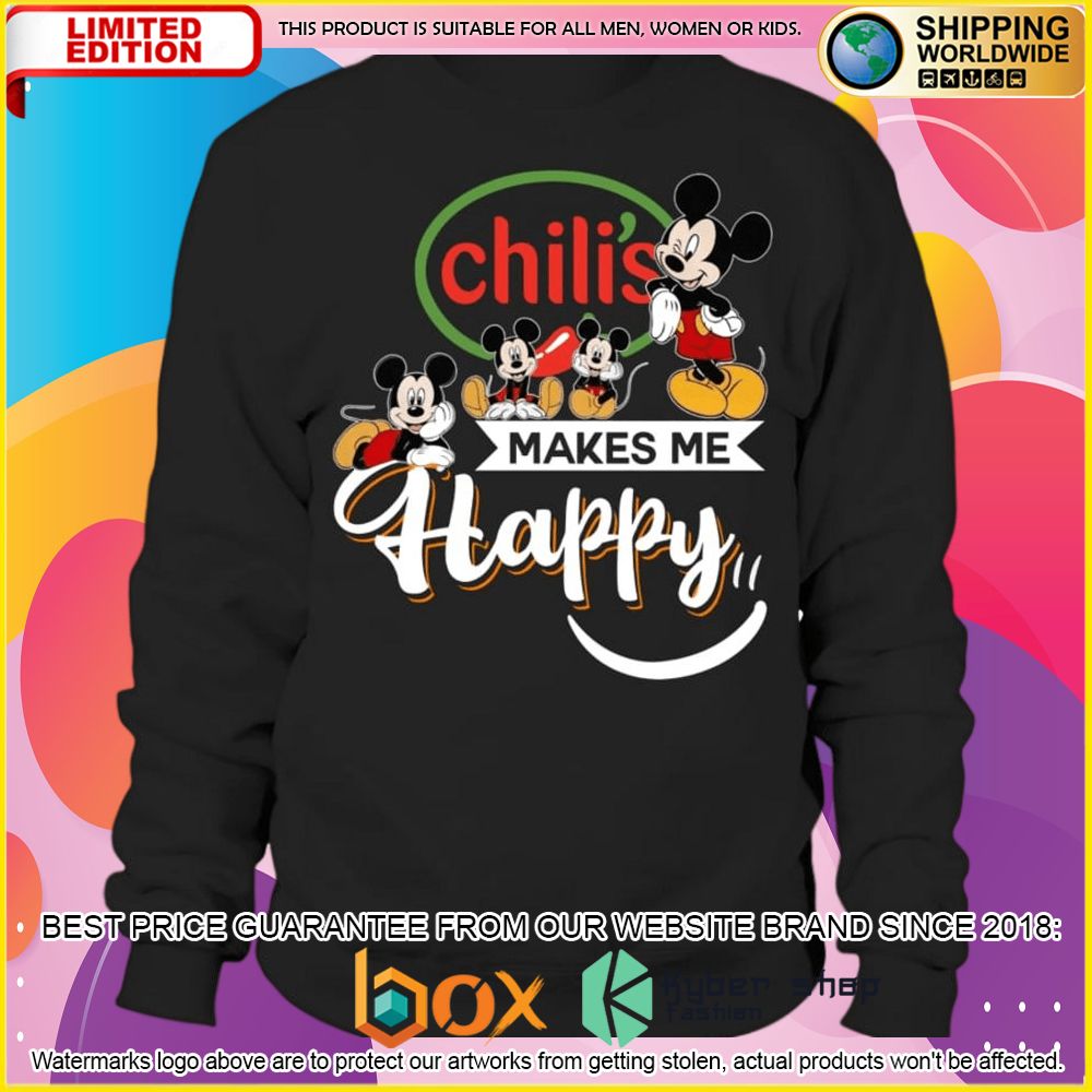 NEW Chili's Mickey Mouse Makes Me Happy 3D Hoodie, Shirt 7