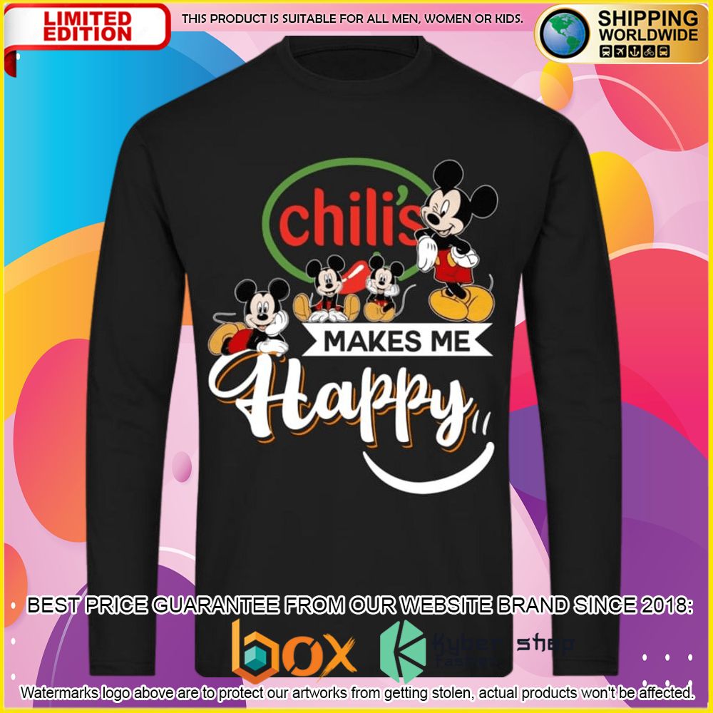 NEW Chili's Mickey Mouse Makes Me Happy 3D Hoodie, Shirt 8