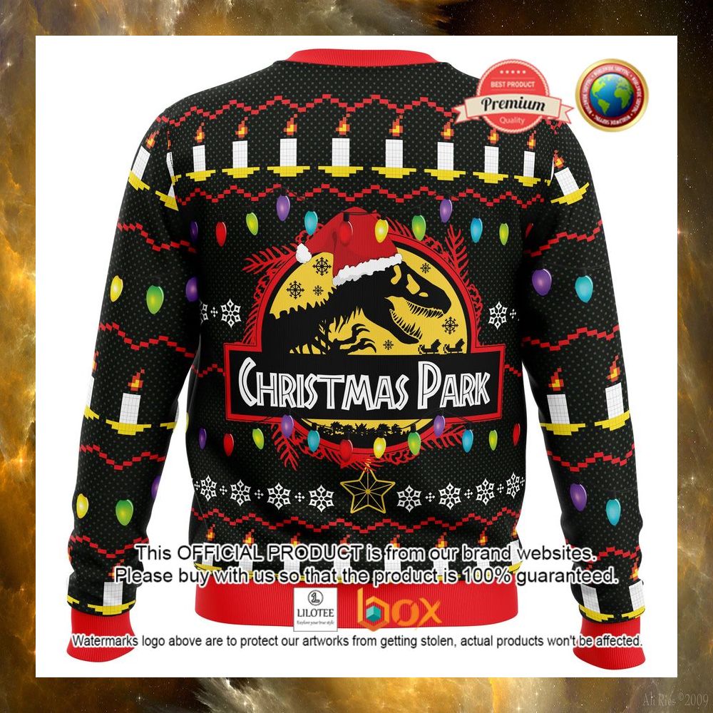 HOT Christmas Park Jurassic Park Santa Hat Sweater 6