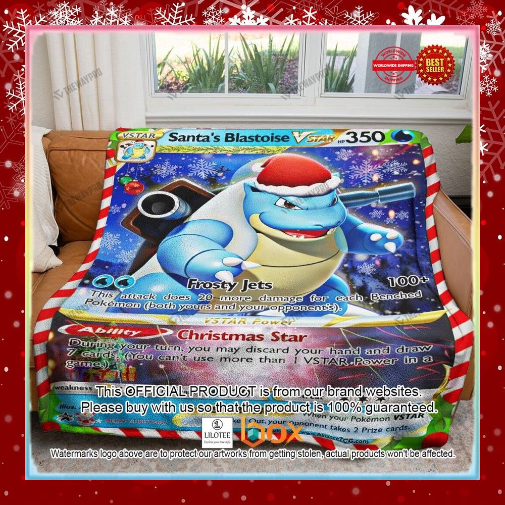 BEST Christmas Santa's Blastoise VSTAR Soft Blanket 3