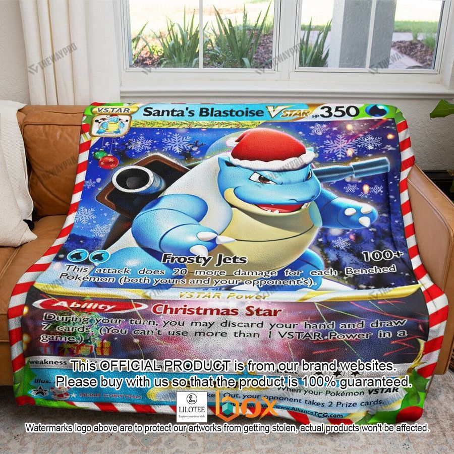 BEST Christmas Santa's Blastoise VSTAR Soft Blanket 2