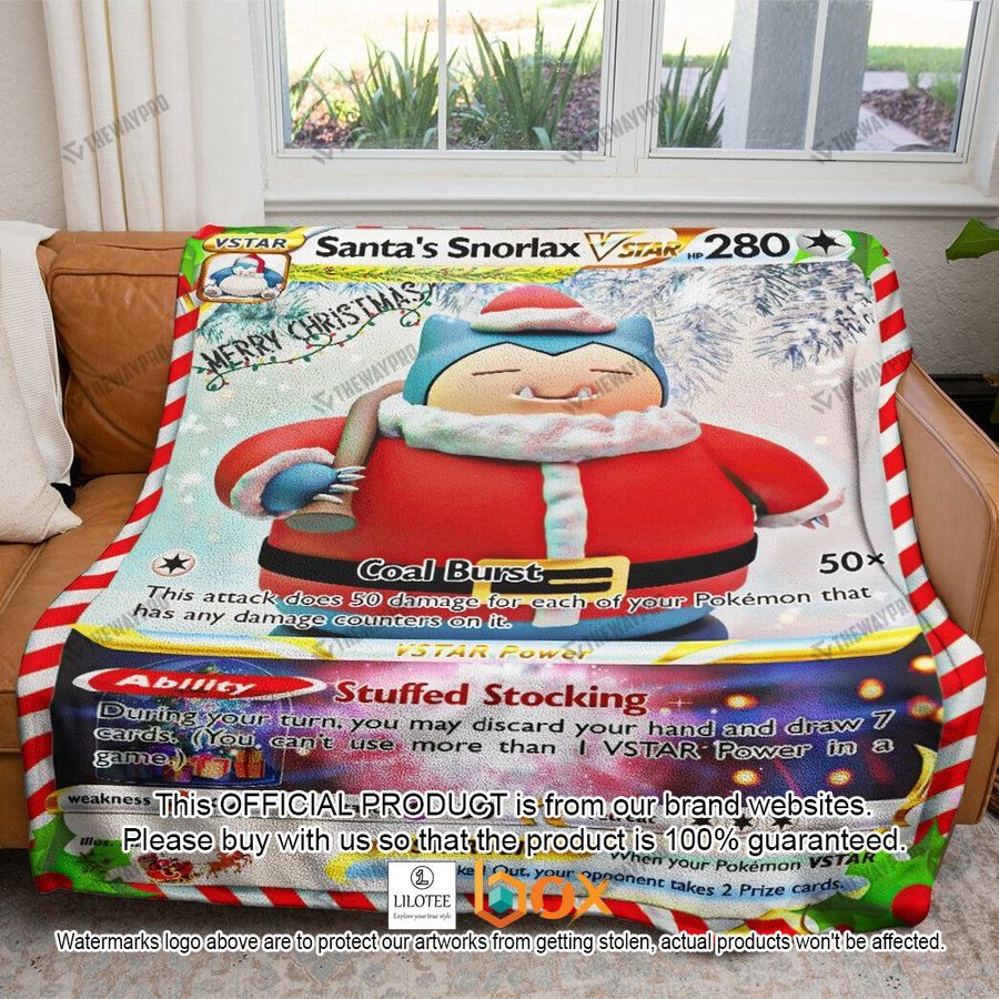 BEST Christmas Santa's Snorlax VSTAR Soft Blanket 2