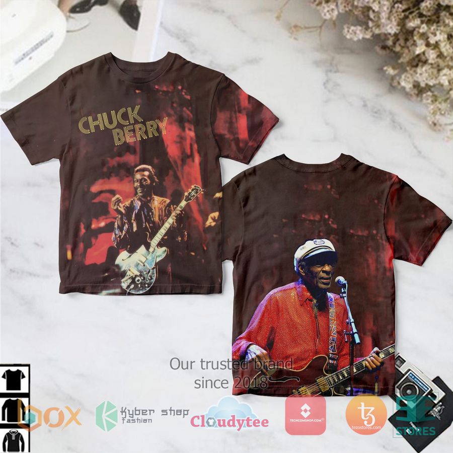 Chuck Berry With Guitar Album 3D Shirt 1