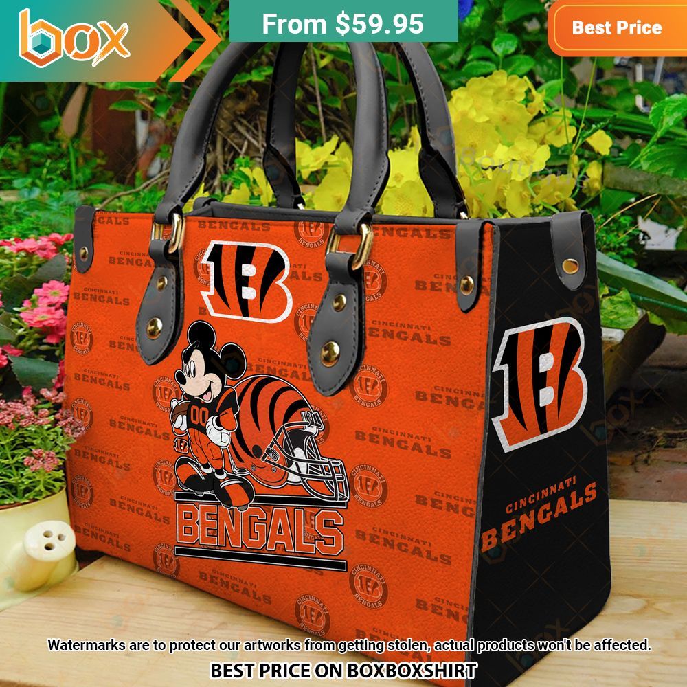 Cincinnati Bengals Mickey Mouse Leather Handbag 8