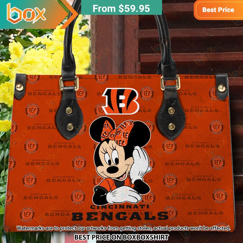 Cincinnati Bengals Minnie Mouse Leather Handbag 4