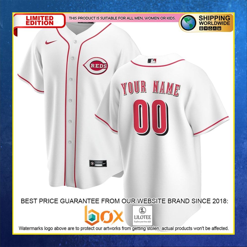 HOT Cincinnati Reds Team Custom Name Number White Baseball Jersey Shirt 4