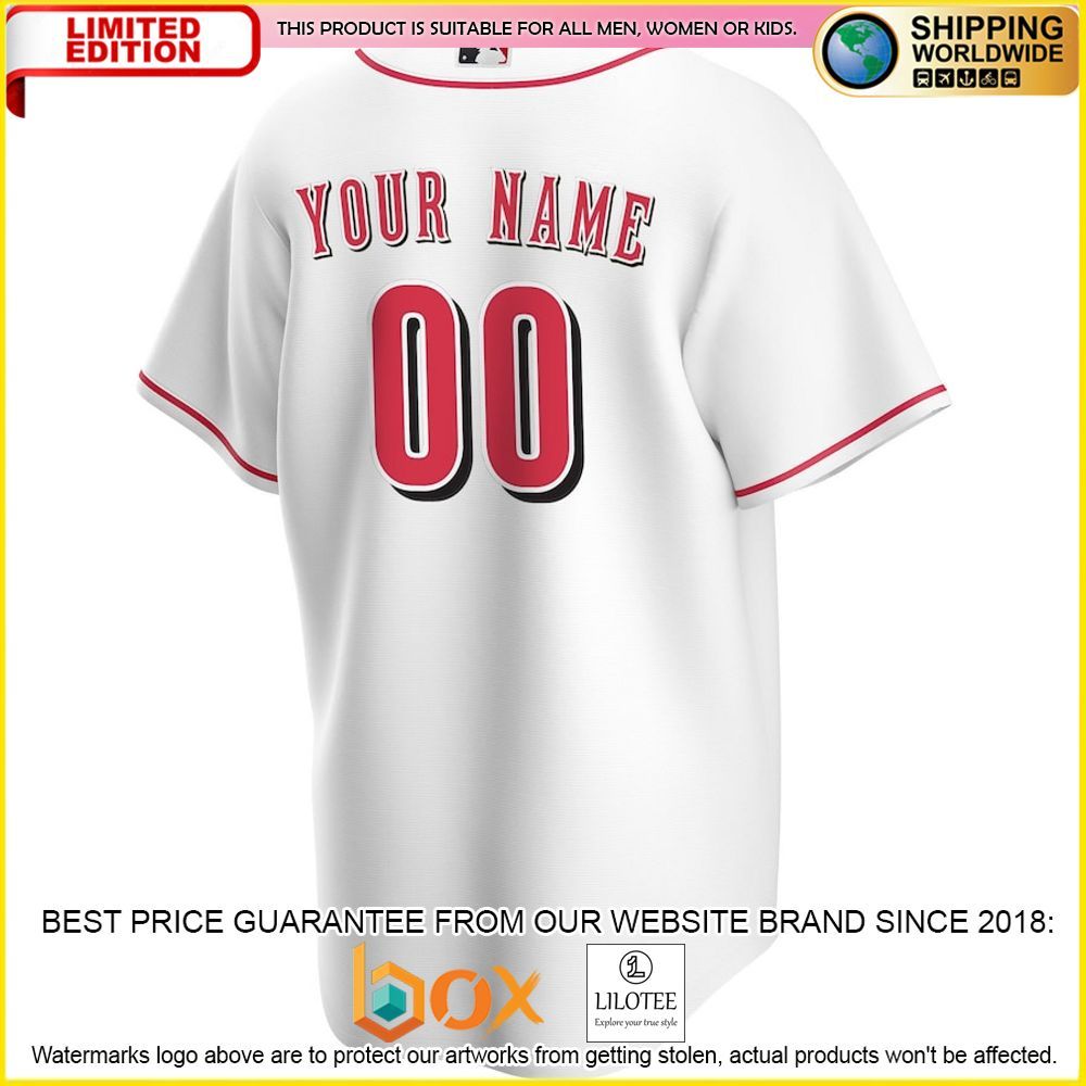 HOT Cincinnati Reds Team Custom Name Number White Baseball Jersey Shirt 3