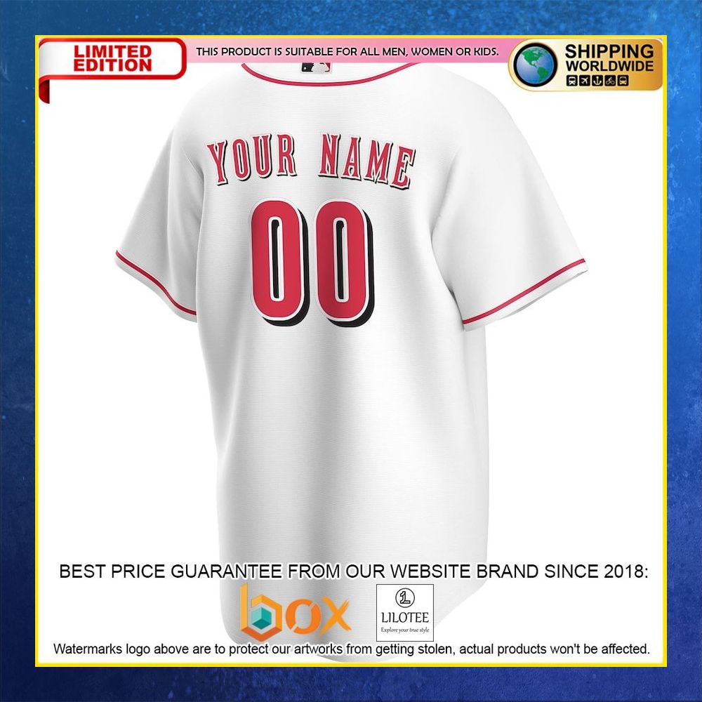 HOT Cincinnati Reds Team Custom Name Number White Baseball Jersey Shirt 6