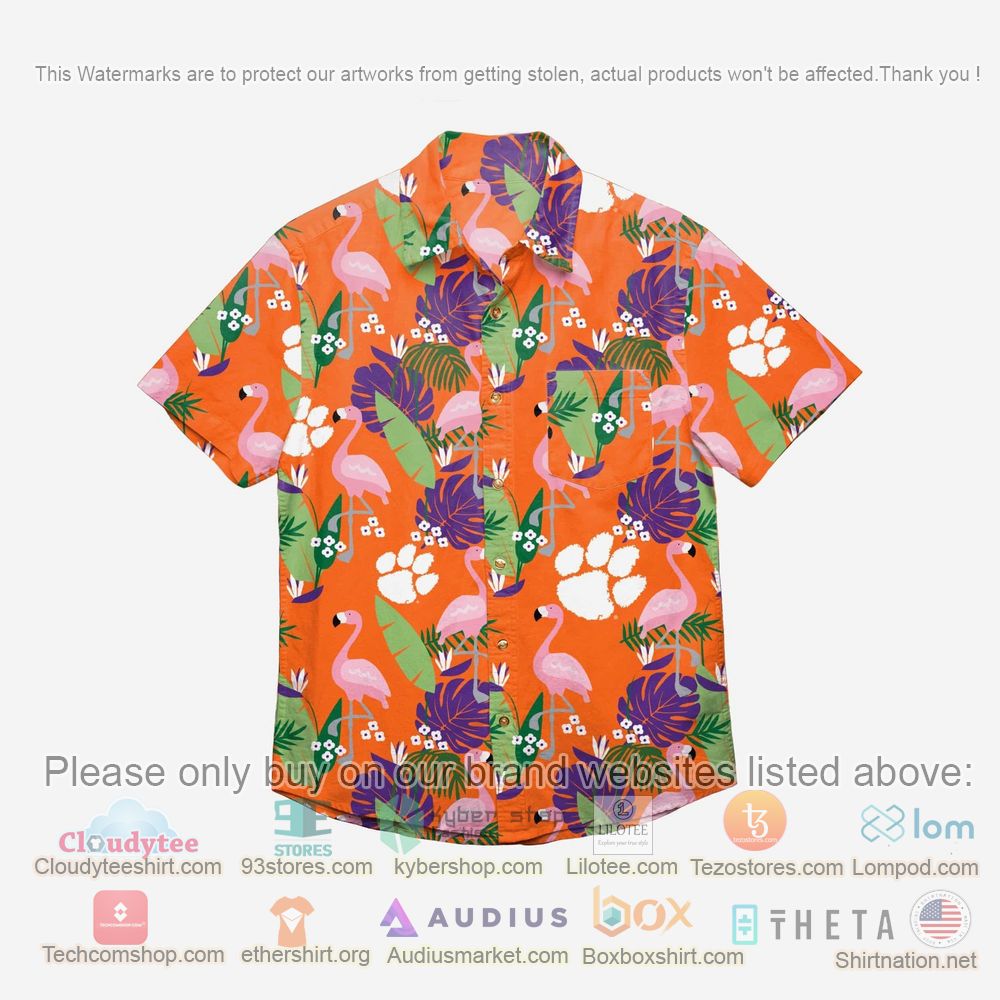 HOT Clemson Tigers Floral Button-Up Hawaii Shirt 1