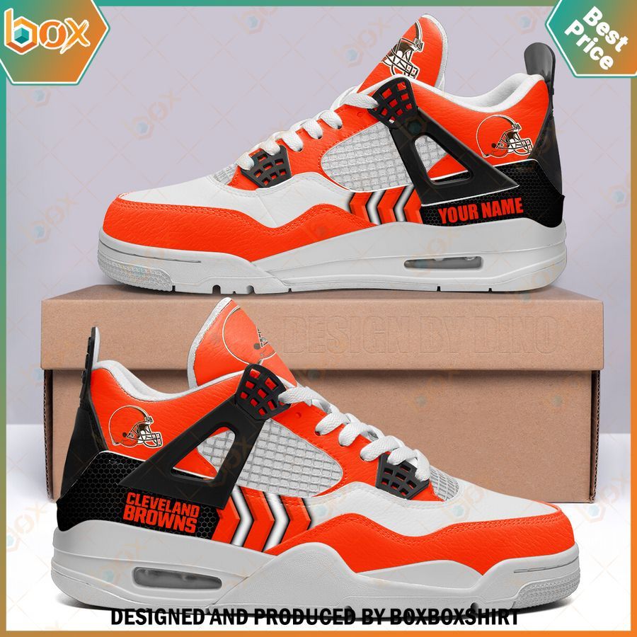 Cleveland Browns Personalized Air Jordan 4 Sneakers 1